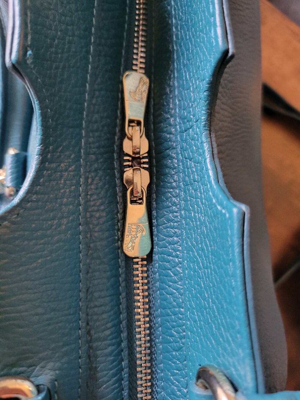 VERSACE Collection Pebbled Calfskin Leather Satchel - Picture 9 of 16